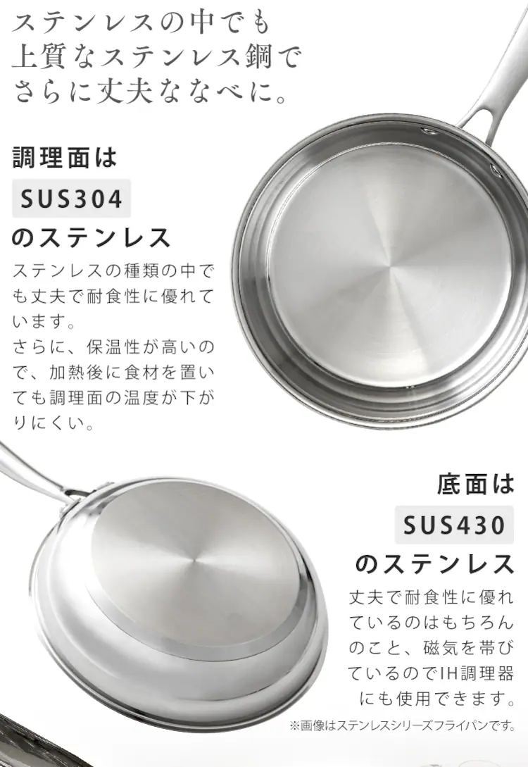 鍋 片手鍋 18cm IH/ガス ステンレス SP-P18  3