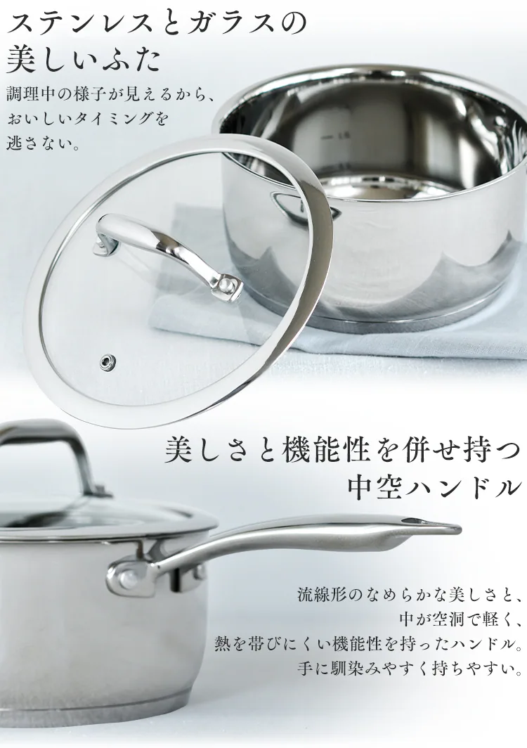 鍋 片手鍋 18cm IH/ガス ステンレス SP-P18  6