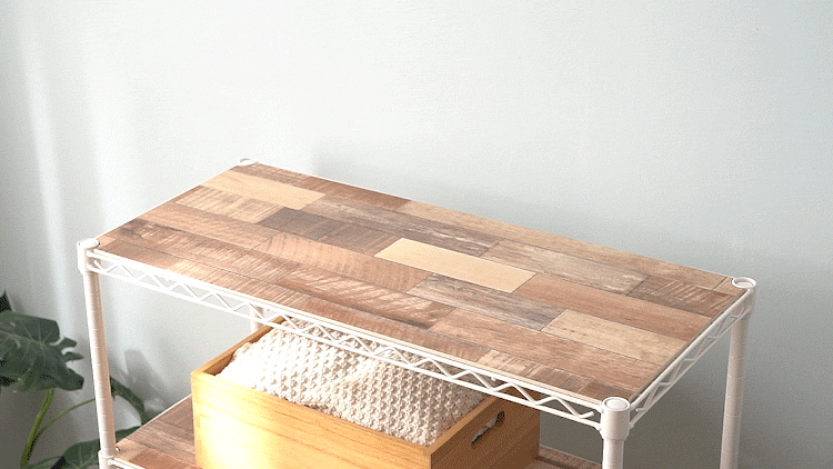 スチールラック 幅75cm 4段 カラーメタルラック ウッドボード付き CMM-75104B 全3色4