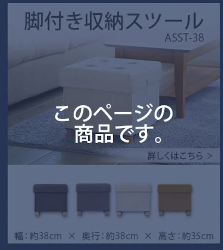 脚付き収納スツール ASST-389