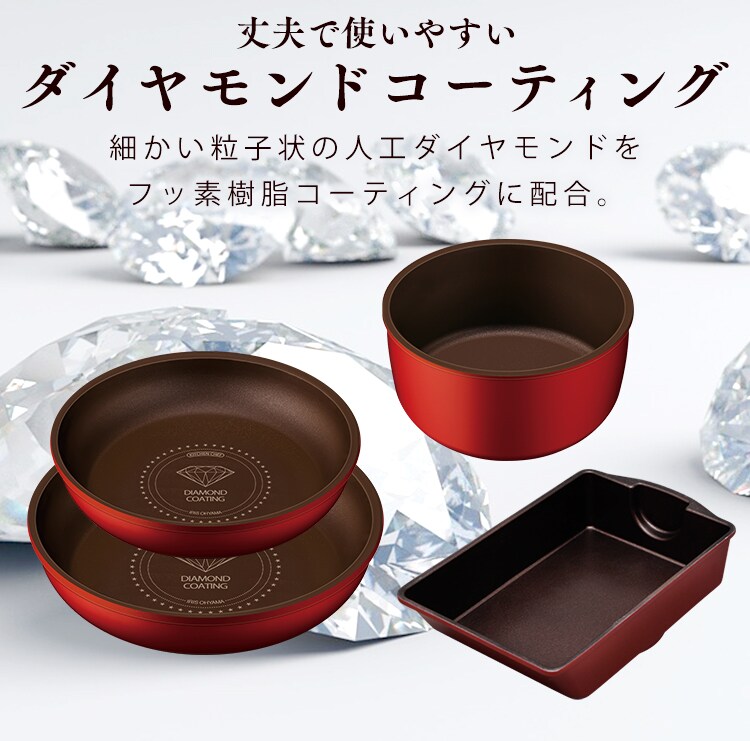 【IH対応】KITCHEN CHEF ダイヤモンドコートパン 12点セット H-IS-SE12【前払い不可】【代引き不可】【同梱不可】5