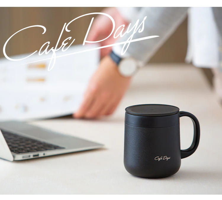 マグカップ 380ml 蓋つき 保冷 保温 真空断熱 2WAY Cafe Days CD-2WT380 ホワイト2
