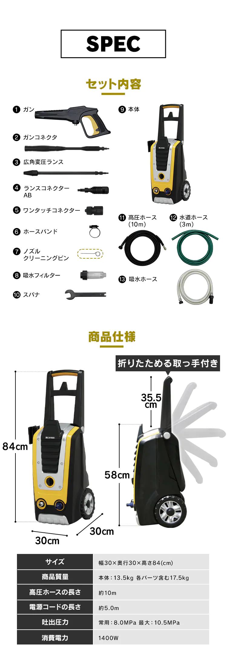 高圧洗浄機 FIN-901W(60Hz 西日本専用)10
