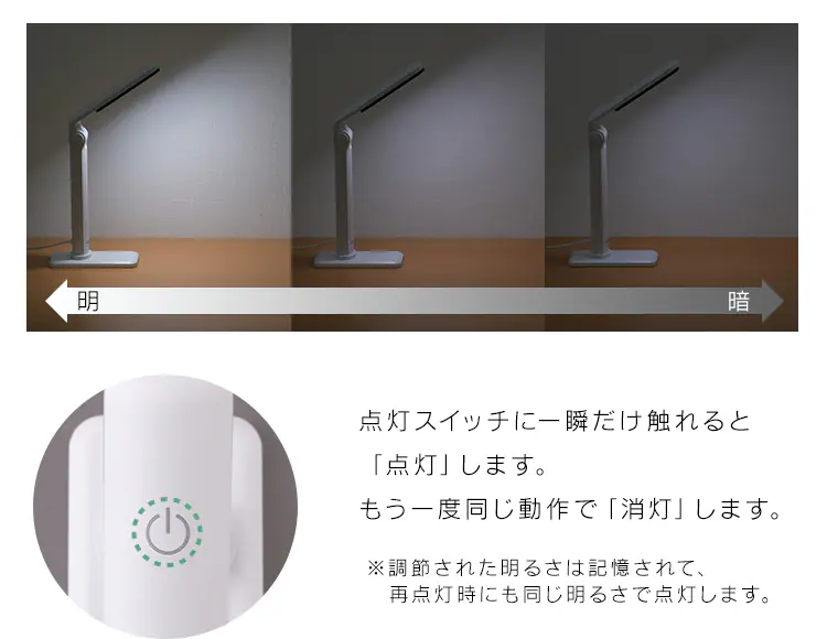 LEDデスクライト コンパクト USB給電 LDL-203H ホワイト8