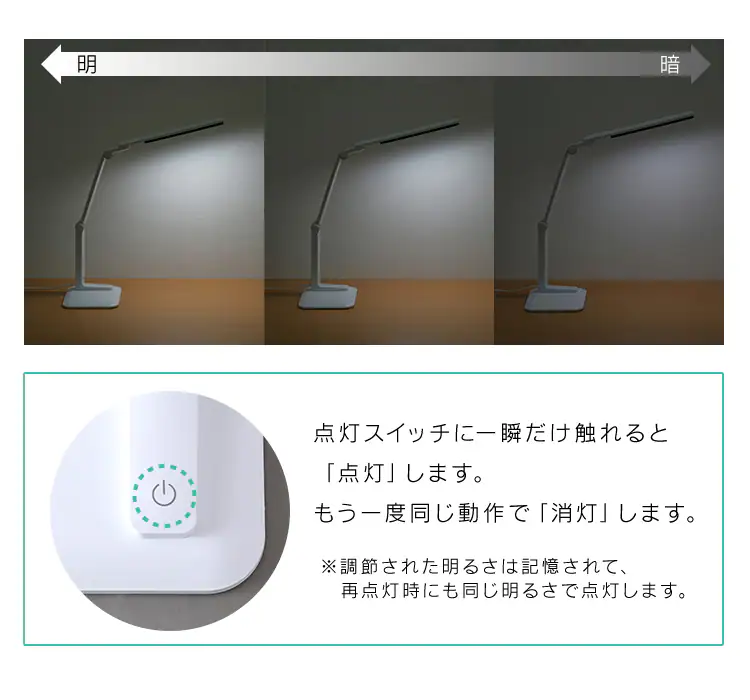 LEDデスクライト 502タイプ ホワイト LDL-50210