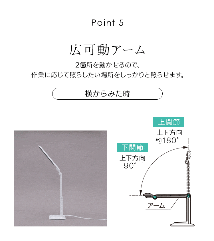 LEDデスクライト 502タイプ ホワイト LDL-50211