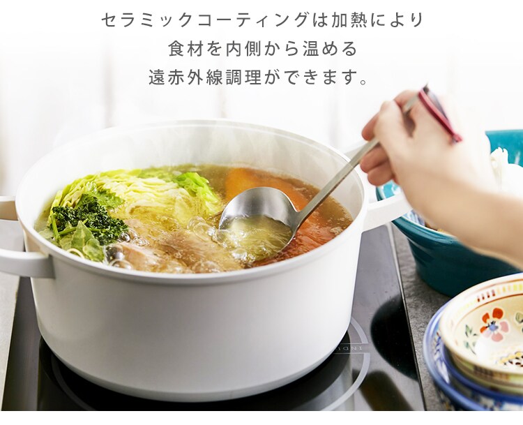 フライパン 10点セット IH/ガス対応 ルオント LUO-SE10W ホワイト9