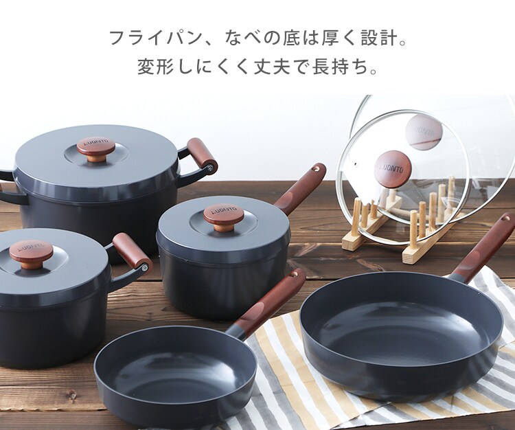 フライパン 10点セット IH/ガス対応 ルオント LUO-SE10W ホワイト17