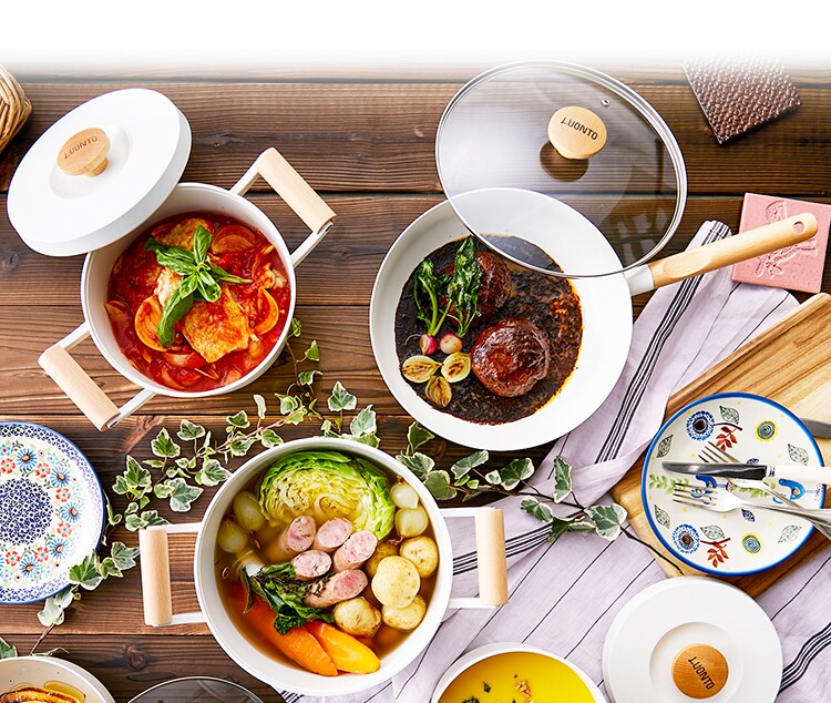 フライパン 6点セット IH/ガス対応 ルオント LUO-SE6W ホワイト18