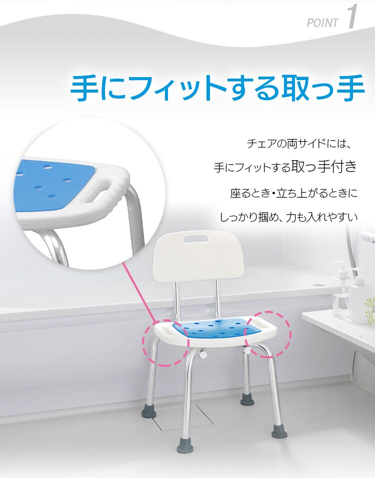 手にフィットする取っ手