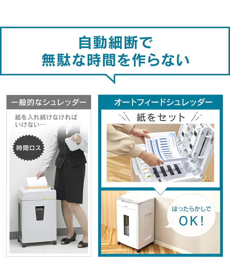 自動細断で無駄な時間を作らない