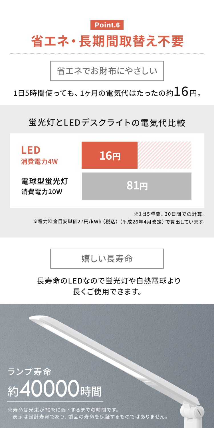 省エネ・長時間取替不要