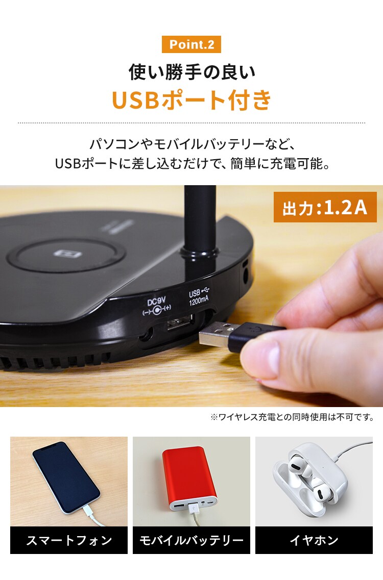 USBポート付き