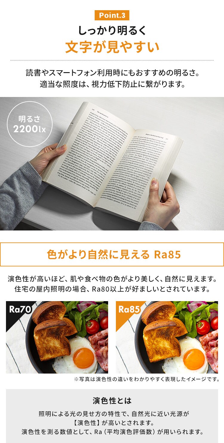 文字がしっかり見やすい明るさ