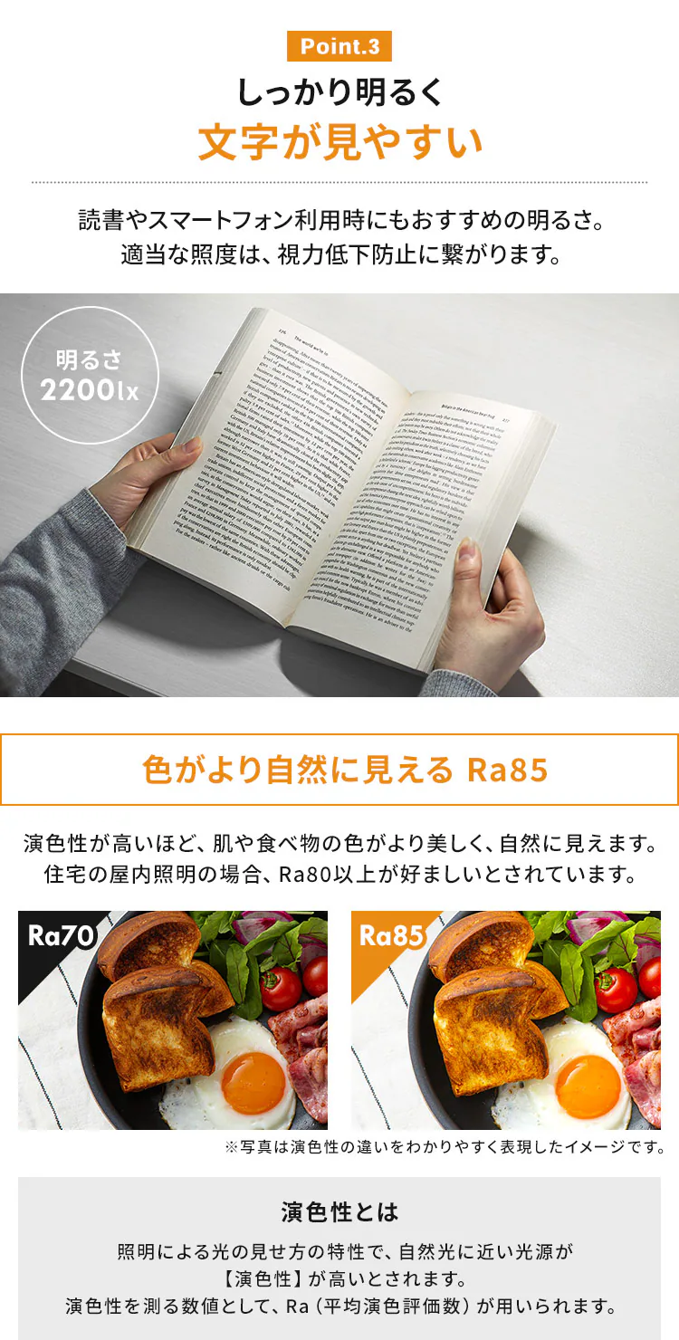 文字がしっかり見やすい明るさ