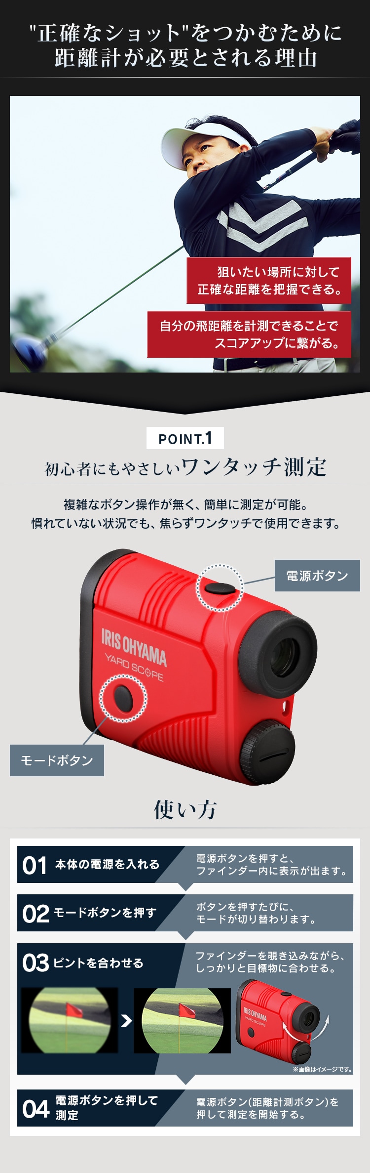 ヤードスコープ 距離計 YS20-OLH レッド1