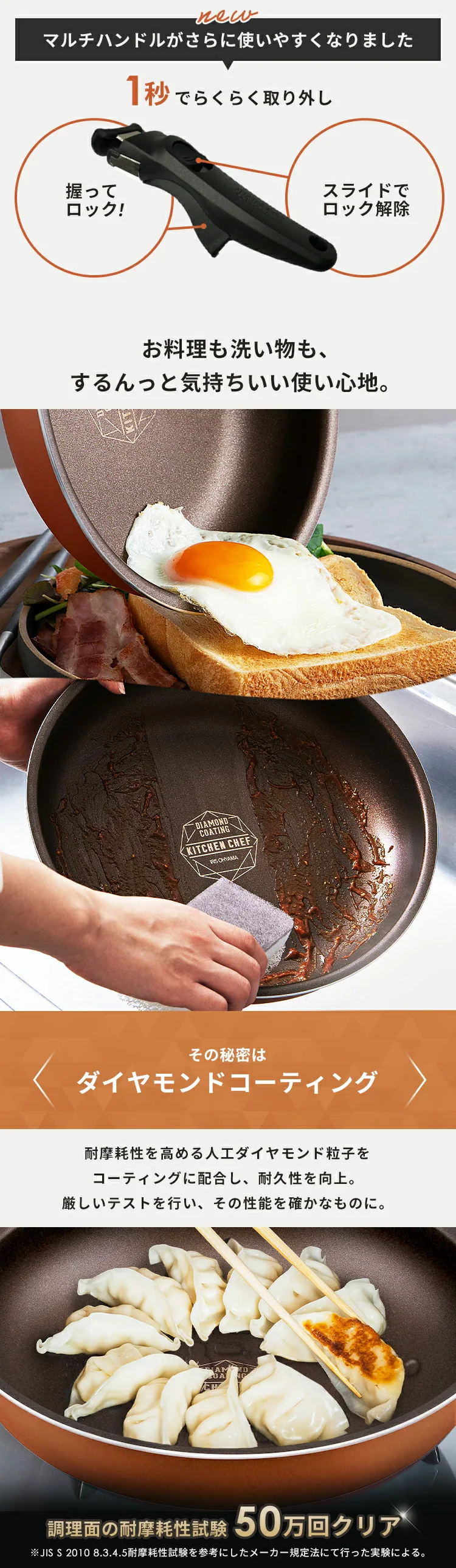 フライパン 13点セット ダイヤモンドコートパン H-IS-SE13P ブルー3