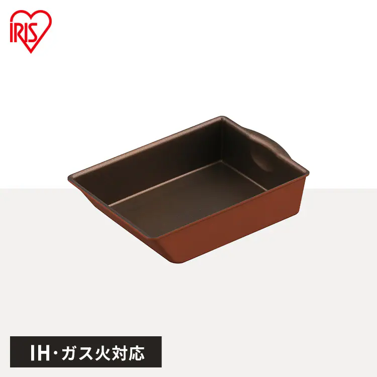 フライパン 卵焼き IH/ガス火対応 ダイヤモンドコートパン エッグパン PDCI-TE メタリックバーミリオン1