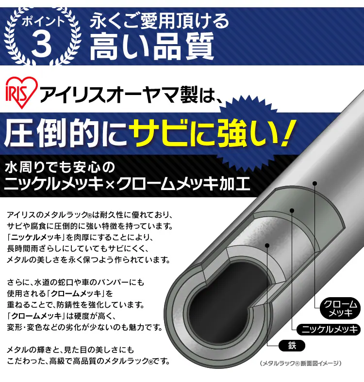 スチールラック 幅150cm メタルラック 5段 MR-1518J (ポール直径25mm・棚板5枚)7