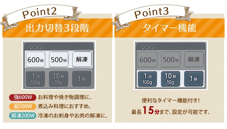 Point2出力切替3段階 Point3タイマー機能