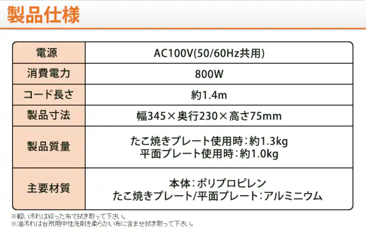 ホットプレート 2枚 ITY-20WA-R レッド (平面/たこ焼き)1