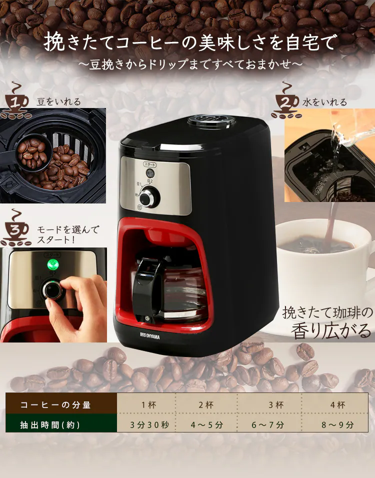 挽きたてのコーヒー
