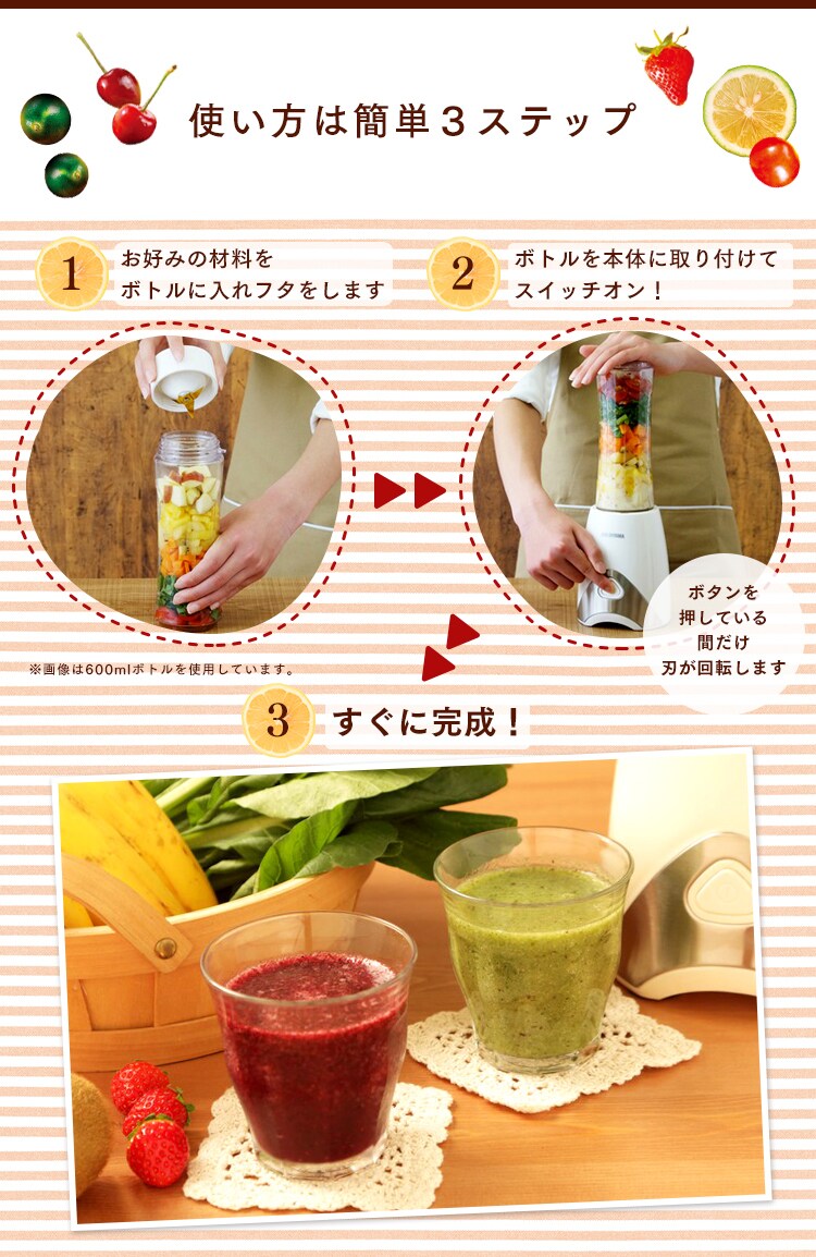 ボトルブレンダー IBB-600 ホワイト4