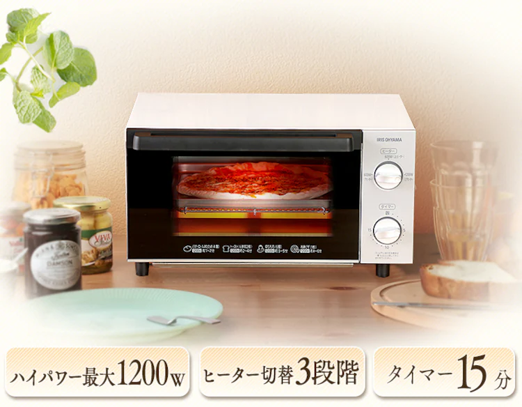 【訳あり】オーブントースター EOT-1203C ホワイト1