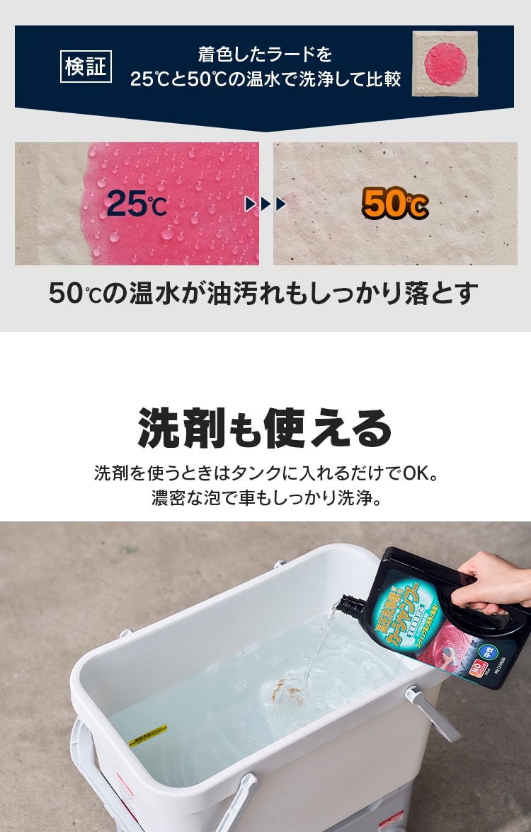 タンク式高圧洗浄機 充電タイプ ホワイト SDT-L01Ｎ H568834F 
