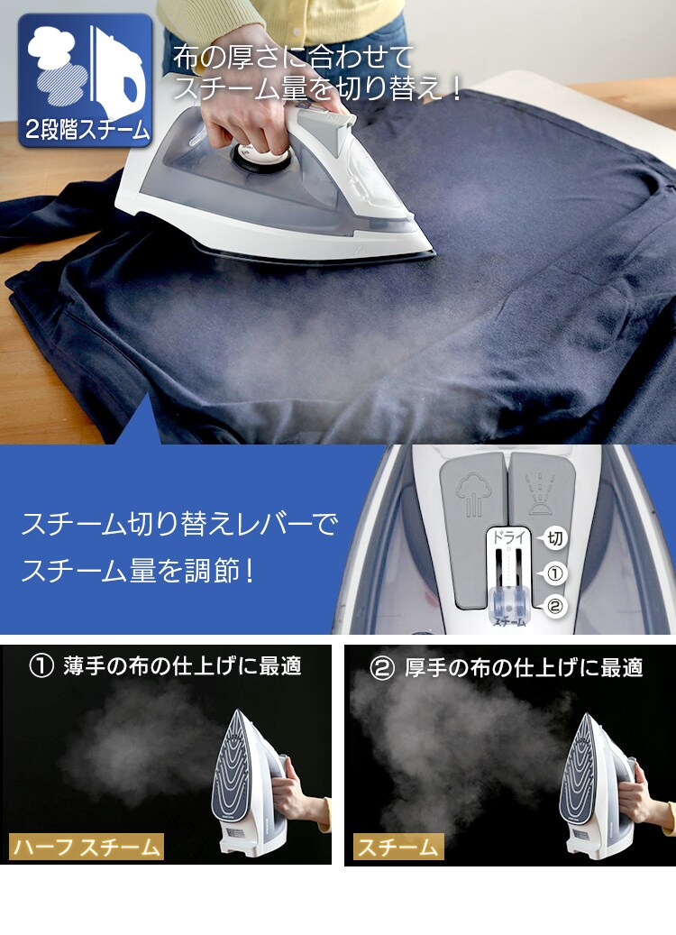 アイロン コードレス スチーム セラミックコート IRN-CL30C グレー5