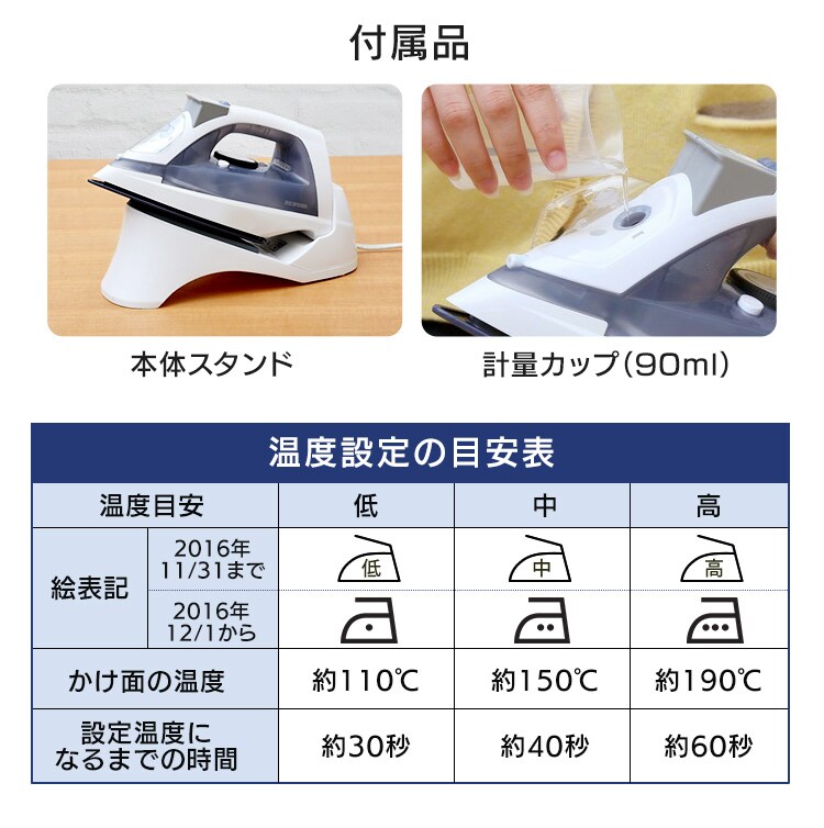 アイロン コードレス スチーム セラミックコート IRN-CL30C グレー10