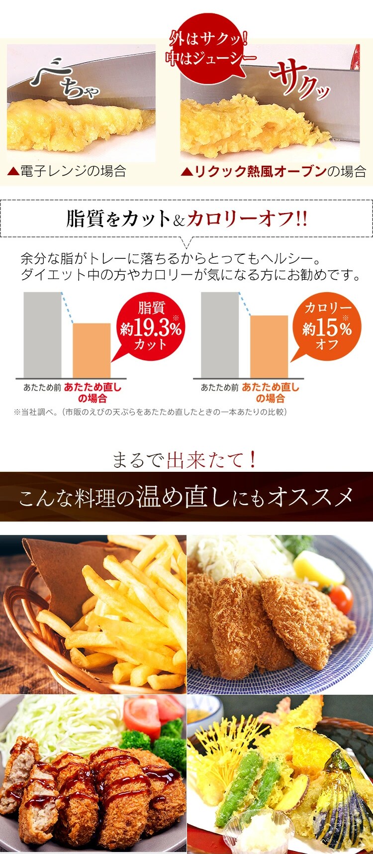 【訳あり】オーブン 4枚焼き 熱風 リクック ノンフライ ブラック1