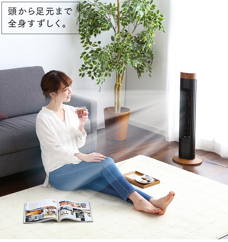 【訳あり】タワーファン 木目調タイプ TWF-C72M10