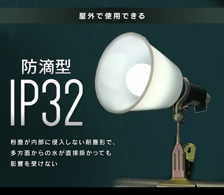 ワークライト LED クリップライト 防滴型 60形相当 作業灯 ILW-85GBC36