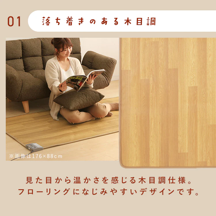 ホットカーペット 45×110? 温度調節2段階 HCM-1105FL-M2