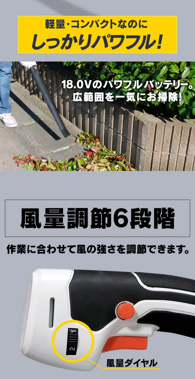 しっかりパワフル風量調節6段階