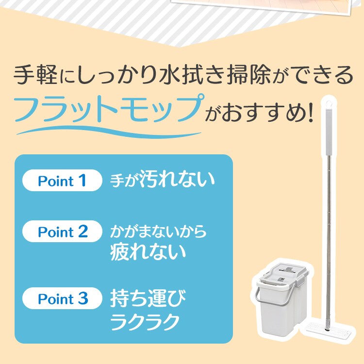 【訳あり】《専用モップ2個付き》フラットモップ FLMO-1302