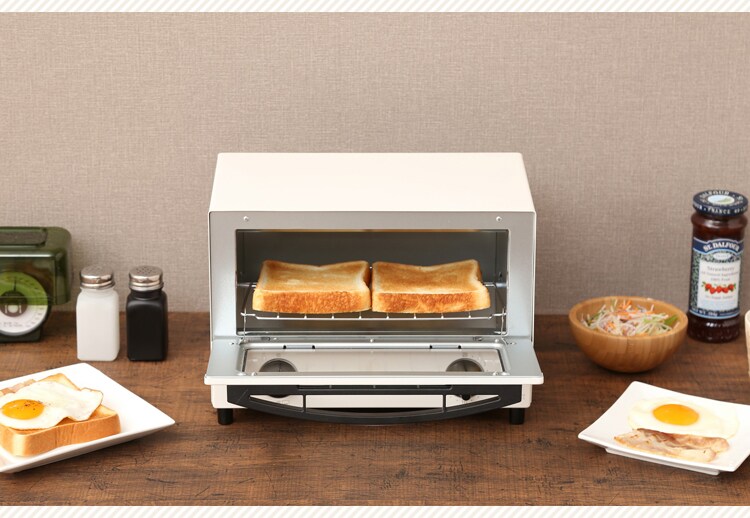 【訳あり】オーブントースター 2枚焼き 切替3段階 EOT-012-W ホワイト9