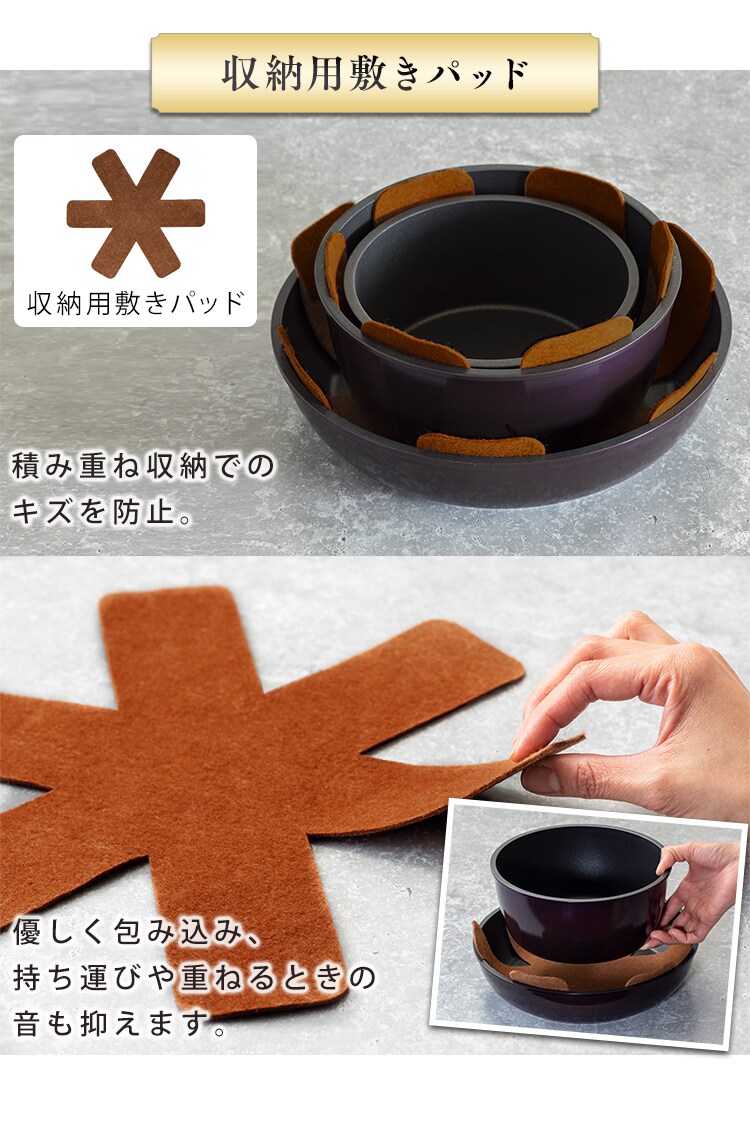 【IH対応】KITCHEN CHEF ダイヤモンドコートパン グレードプラス 9点セット IZ-SE9 パープル20