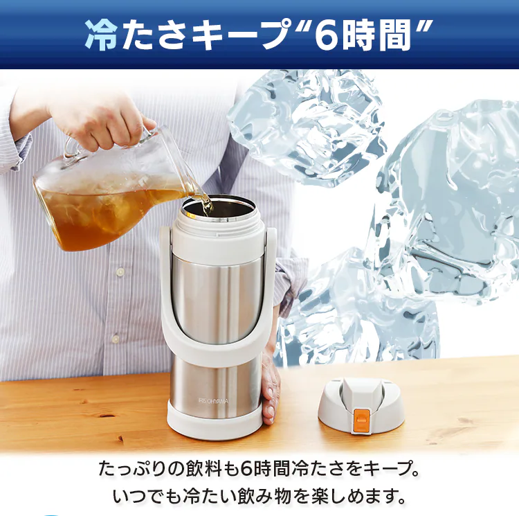 【完売品】水筒 2L ステンレスケータイボトル スポーツジャグ SJ-2000 アイボリー2