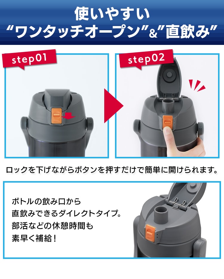 【完売品】水筒 2L ステンレスケータイボトル スポーツジャグ SJ-2000 アイボリー6