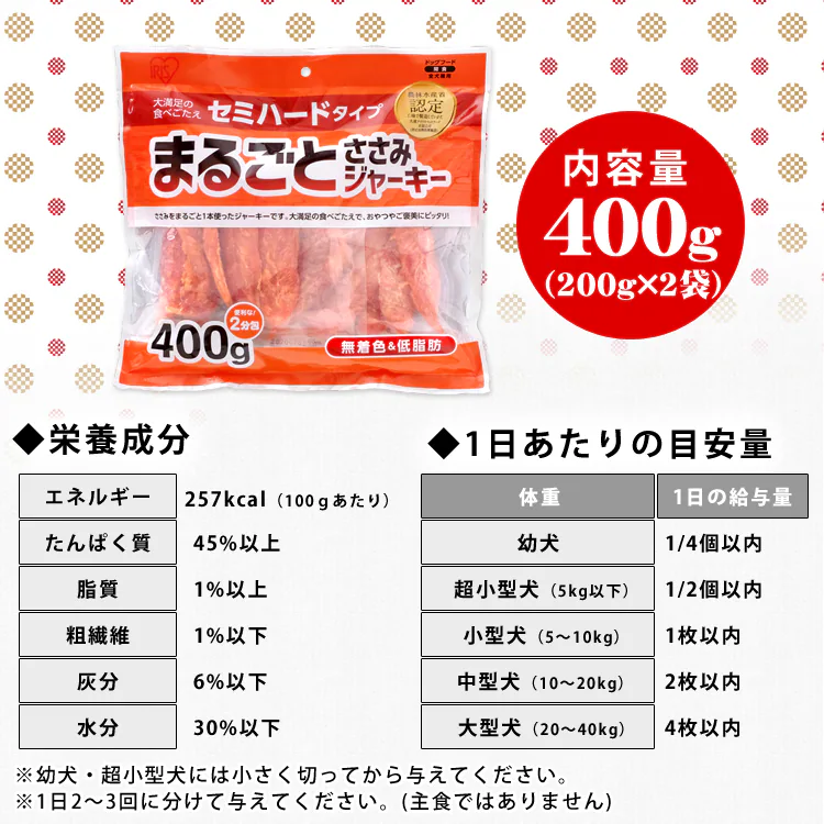 まるごとささみジャーキーセミハード 400g EJ-40SERN4