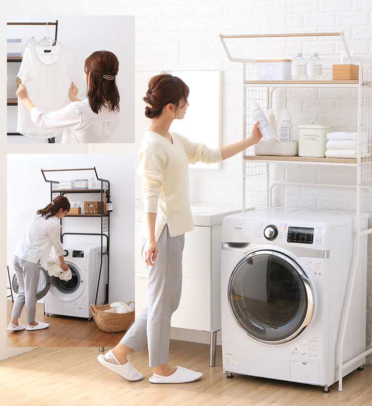 ハンガーバー付きスタイルランドリーラック HSLR-695 全2色3