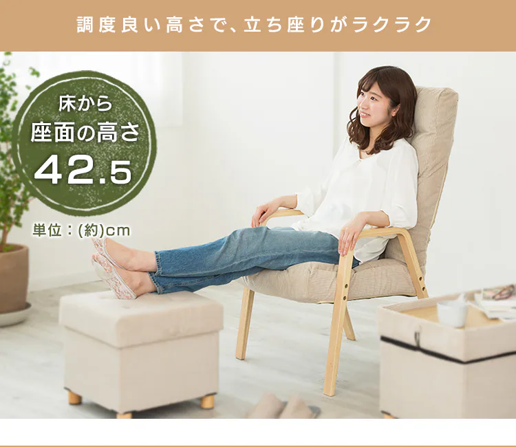 【14%OFF】椅子 リクライニング 木製アーム WAC-L グレー1
