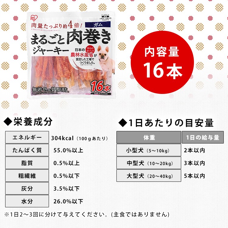 まるごと肉巻きジャーキーガム 16本 犬 歯磨き デンタルケア【代引き不可】4