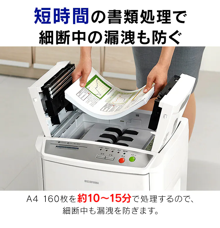 オフィスシュレッダー マイクロクロスカット 160枚自動細断 AFS160M9