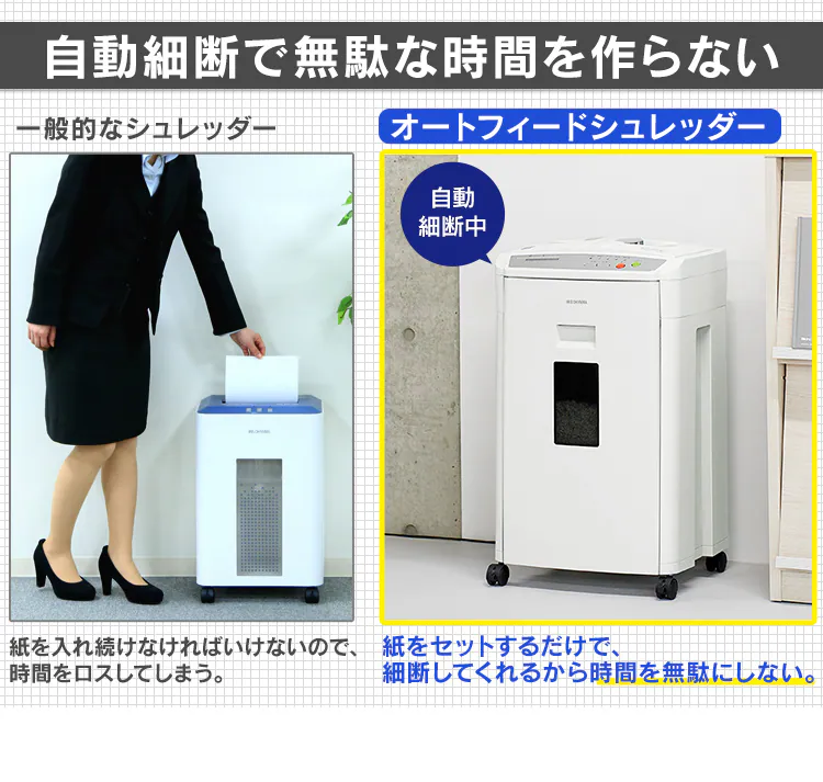 【自動細断】シュレッダー 業務用 39L マイクロクロスカット 160枚自動細断 AFS160HM4