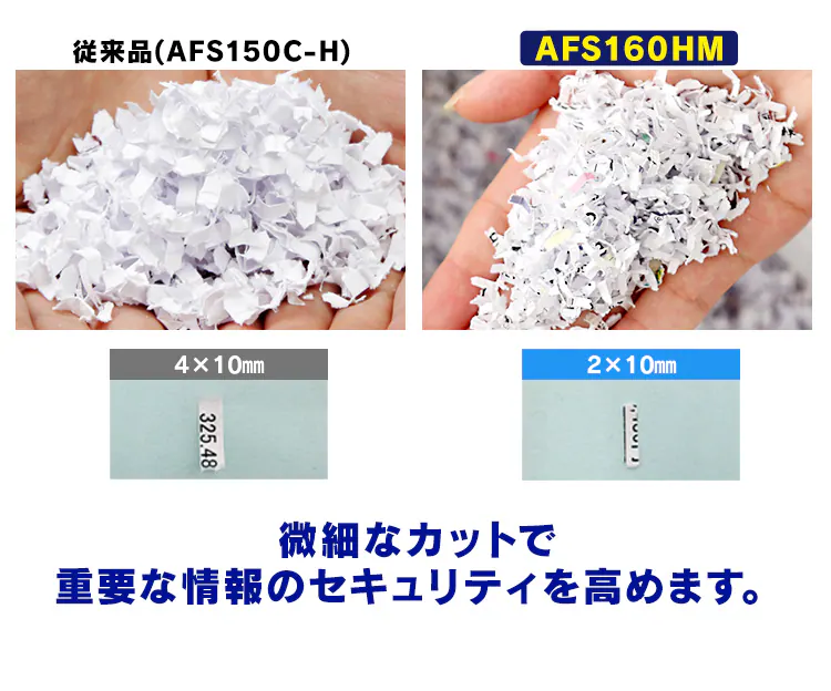【自動細断】シュレッダー 業務用 39L マイクロクロスカット 160枚自動細断 AFS160HM10
