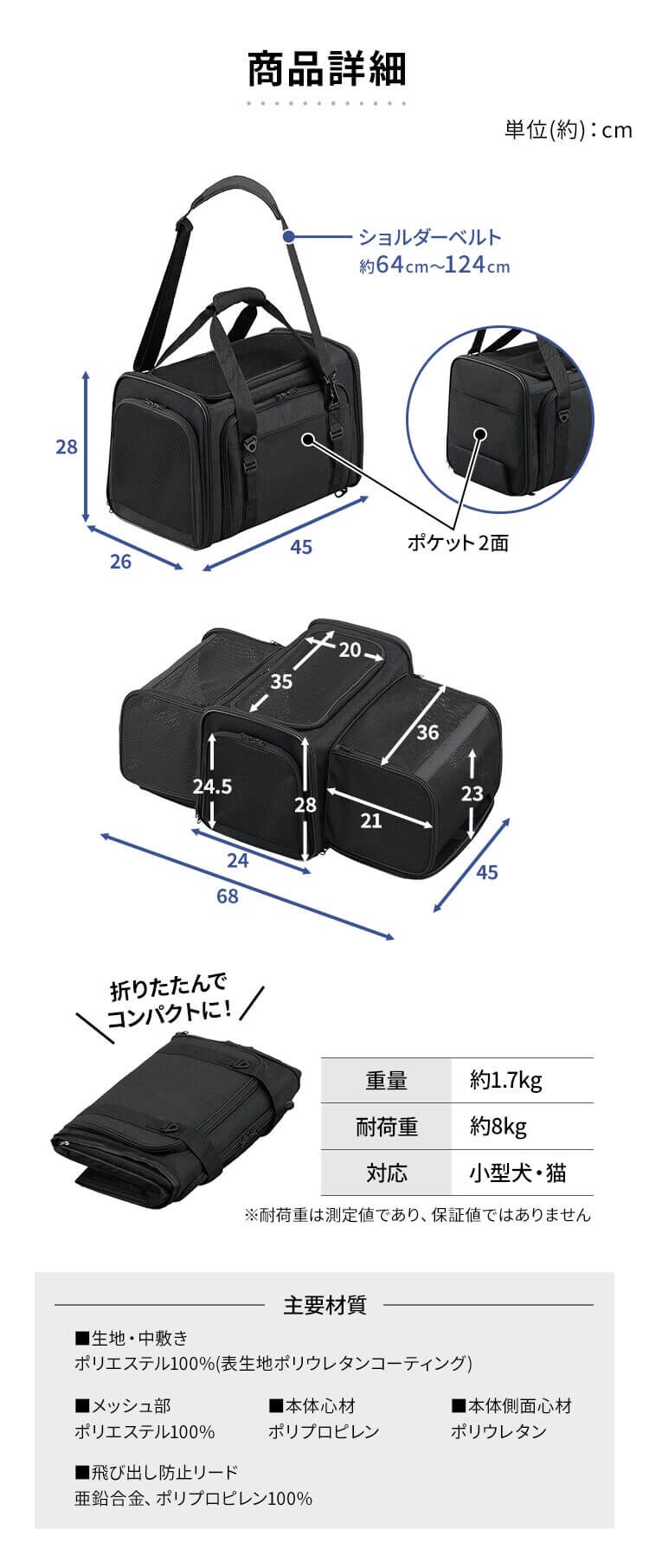 拡張できるペットキャリー5