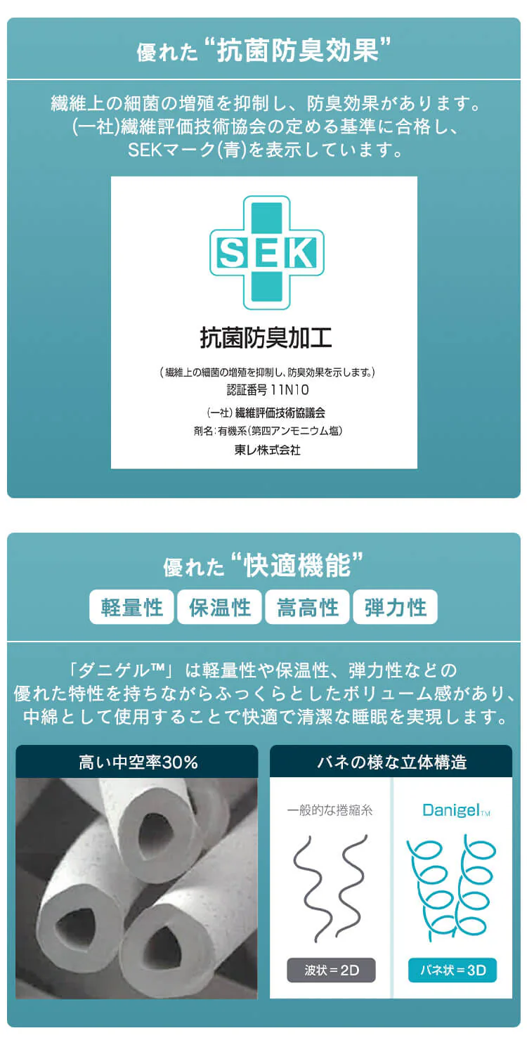 抗菌防臭・防ダニ 掛けふとん FADAK-S2